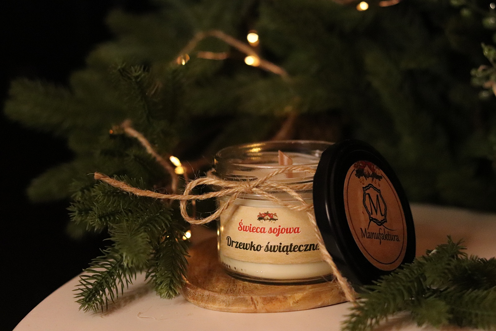 Świąteczna świeca sojowa BOHO